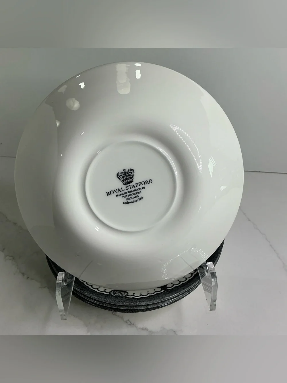 4 Royal Stafford Soup Pasta Bowls Witch With Black Cat 8” Halloween New